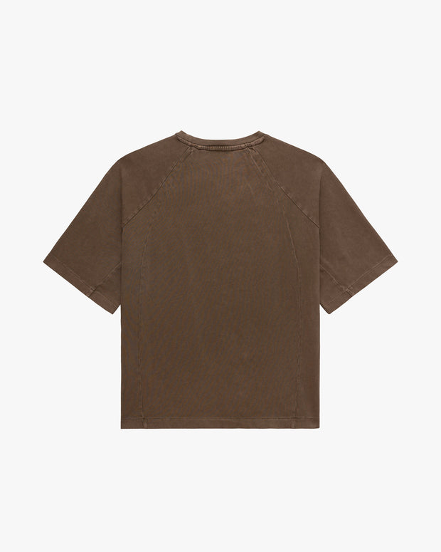 ACID WASHED TEE BROWN