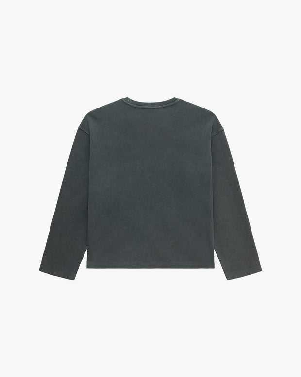 ACID WASHED WAFFLE LONGSLEEVE DARK GREY