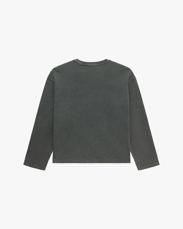 ACID WASHED WAFFLE LONGSLEEVE LIGHT GREY