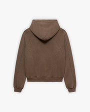 ACID WASHED HOODIE BROWN