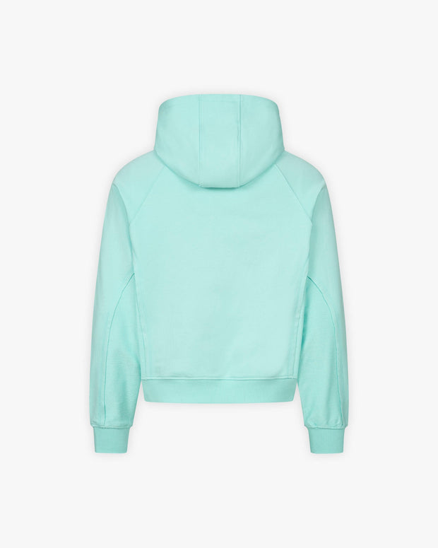 INSIDE OUT ZIP HOODIE TURQUOISE