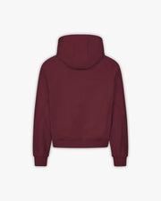 INSIDE OUT ZIP HOODIE WINE RED