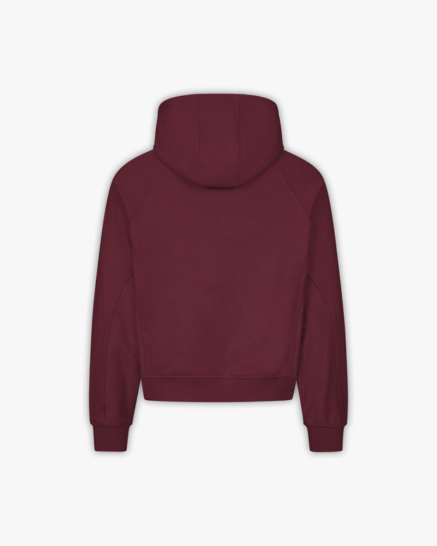 INSIDE OUT ZIP HOODIE WINE RED