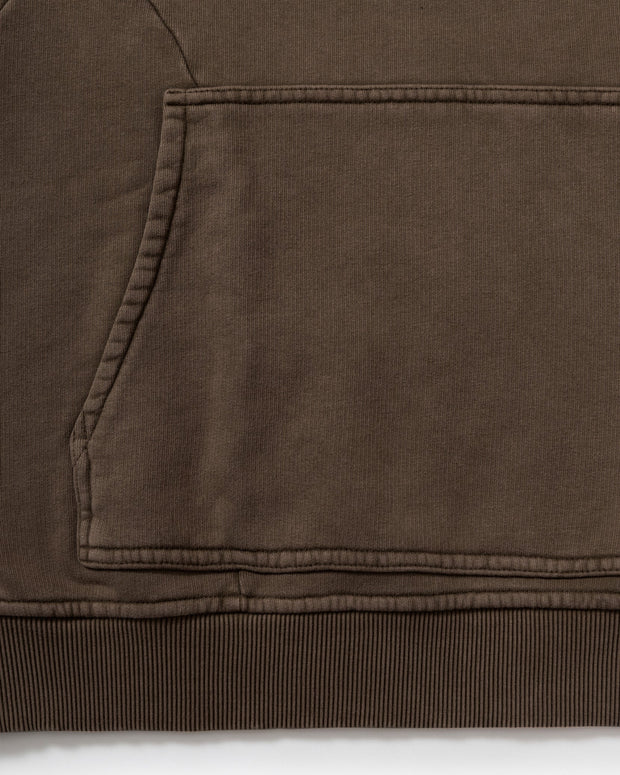 ACID WASHED HOODIE BROWN