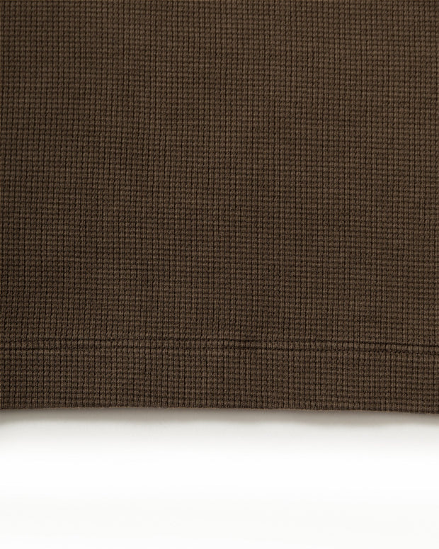ACID WASHED WAFFLE LONGSLEEVE BROWN