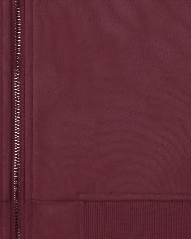 INSIDE OUT ZIP HOODIE WINE RED