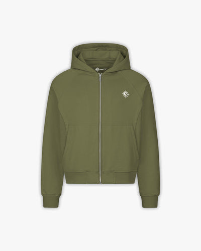INSIDE OUT ZIP HOODIE KHAKI