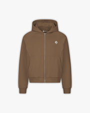 INSIDE OUT ZIP HOODIE CHOCOLATE BROWN