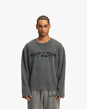 ACID WASHED WAFFLE LONGSLEEVE LIGHT GREY