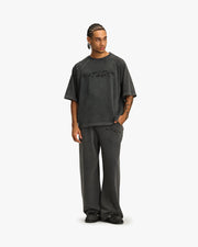 ACID WASHED TEE DARK GREY