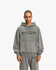 ACID WASHED HOODIE LIGHT GREY