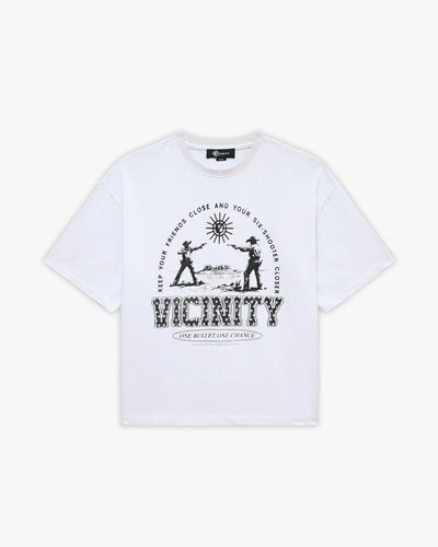 SIX SHOOTER DUEL TEE WHITE