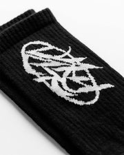 SCRIPT LOGO SOCKS DOUBLE PACK BLACK