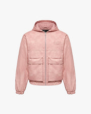 SCRIPT LOGO LEATHER JACKET VINTAGE PINK