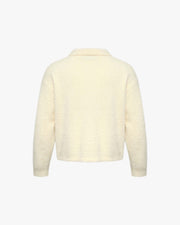 FAUX MINK POLO SWEATER CREAM