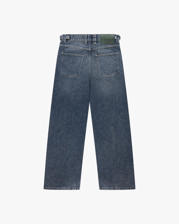 EMBOSSED SCRIPT LOGO DENIM BLUE