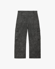 SCRIPT LOGO LEATHER PANTS GREY