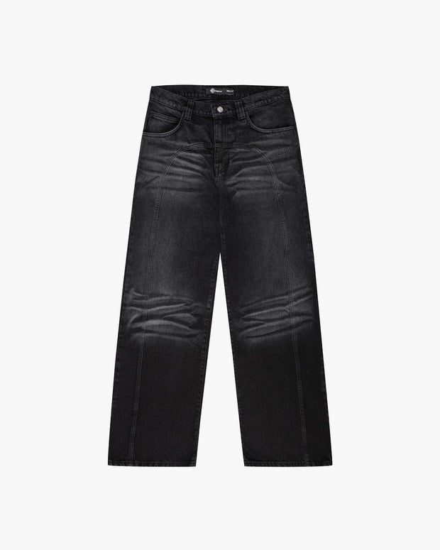 SCRIPT DENIM WASHED BLACK
