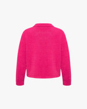 FAUX MINK POLO SWEATER FLAMINGO