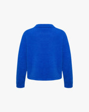 FAUX MINK POLO SWEATER ROYAL BLUE