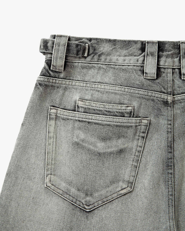 IVORY DENIM JORTS