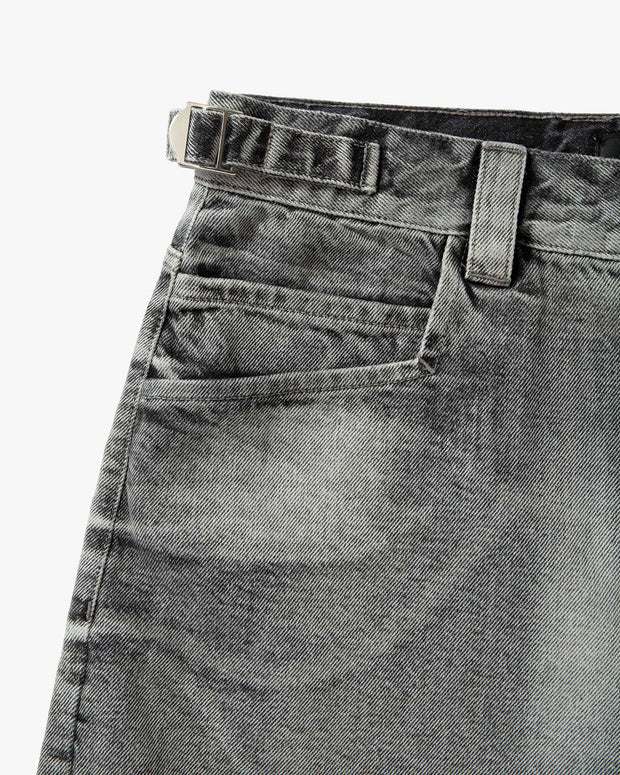 IVORY DENIM JORTS