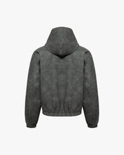 SCRIPT LOGO LEATHER JACKET GREY