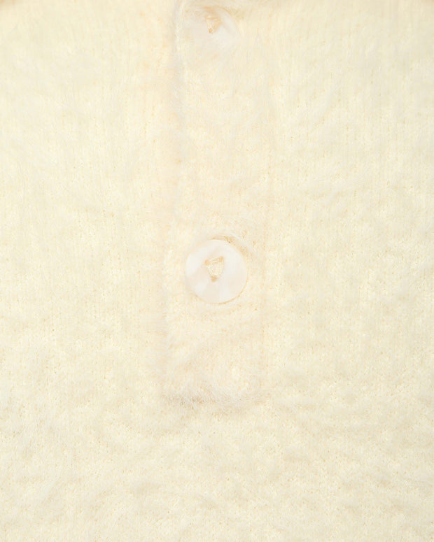 FAUX MINK POLO SWEATER CREAM