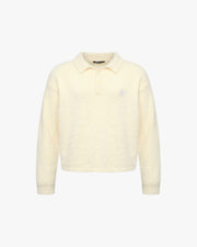 FAUX MINK POLO SWEATER CREAM