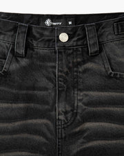 FADED BLACK DENIM JORTS