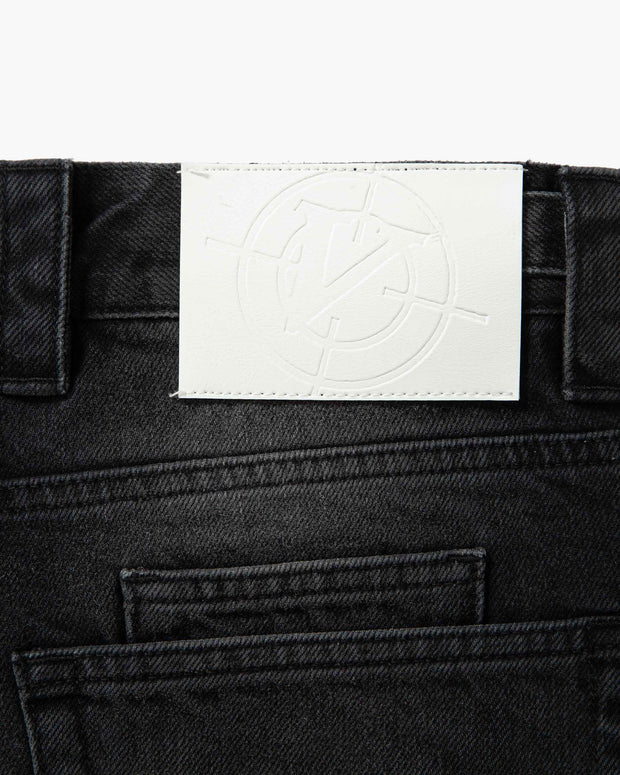 FADED BLACK DENIM JORTS