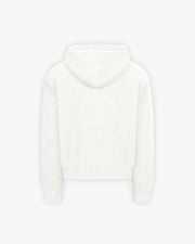 V-LOGO KNIT ZIP HOODIE WHITE