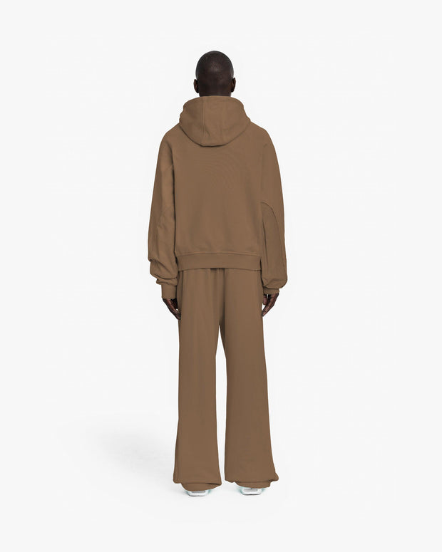 INSIDE OUT ZIP HOODIE CHOCOLATE BROWN
