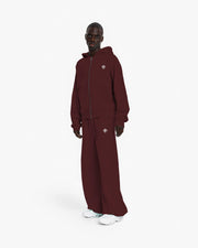 INSIDE OUT ZIP HOODIE WINE RED