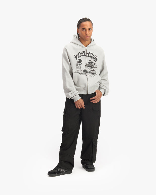 SHOOTING HOUSE ZIP HOODIE LIGHT GREY