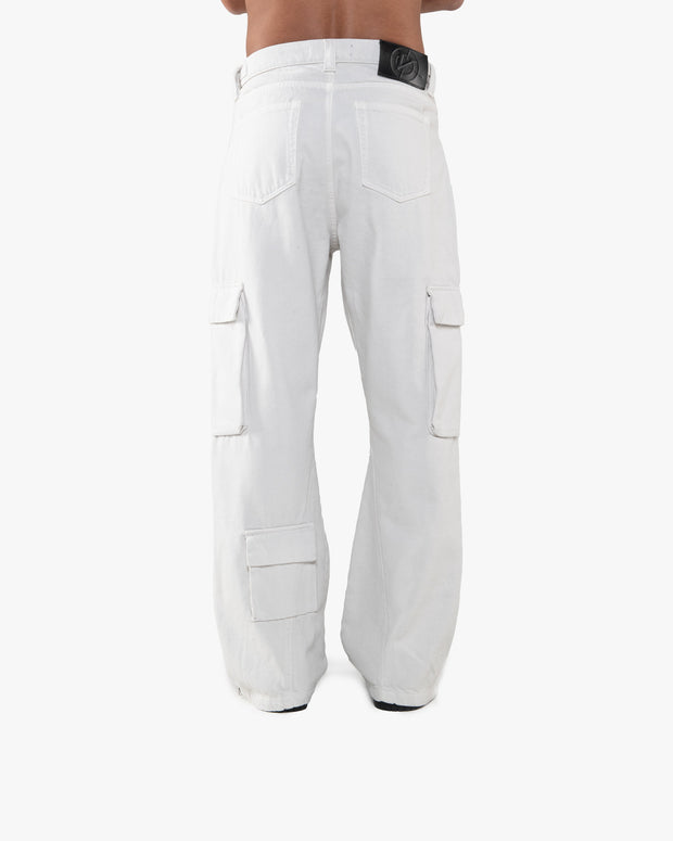 FLARED CARPENTER CARGOPANTS LIGHT GREY