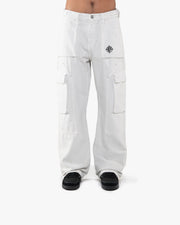 FLARED CARPENTER CARGOPANTS LIGHT GREY