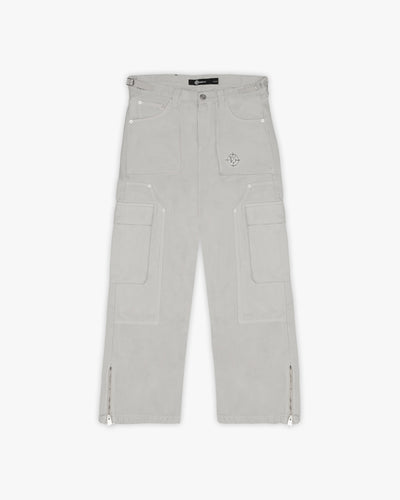 FLARED CARPENTER CARGOPANTS LIGHT GREY
