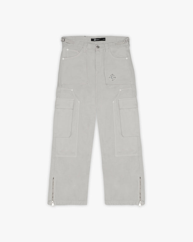 FLARED CARPENTER CARGOPANTS LIGHT GREY