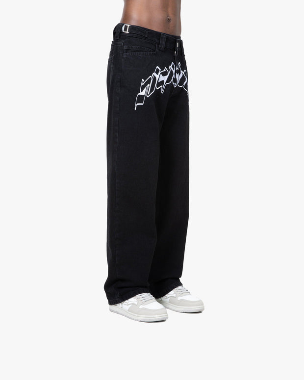 OUTLINED MIRAGE DENIM BLACK / WHITE
