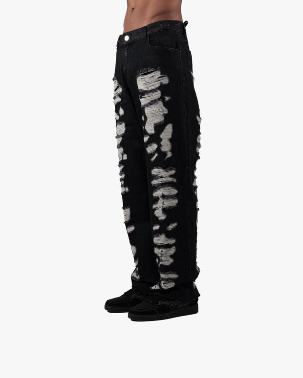 DISTRESSED DENIM BLACK